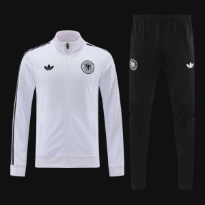 2024 Germany White Full Zipper Jacket +Long Pants