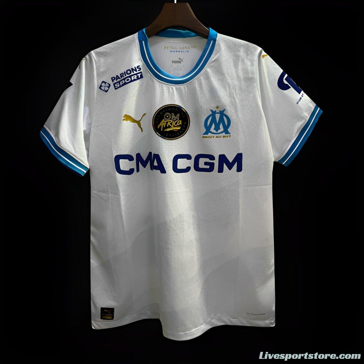 23/24 Olympique Marseille OM Africa Jersey CLAUSS AUBAMEYANG Home Jersey