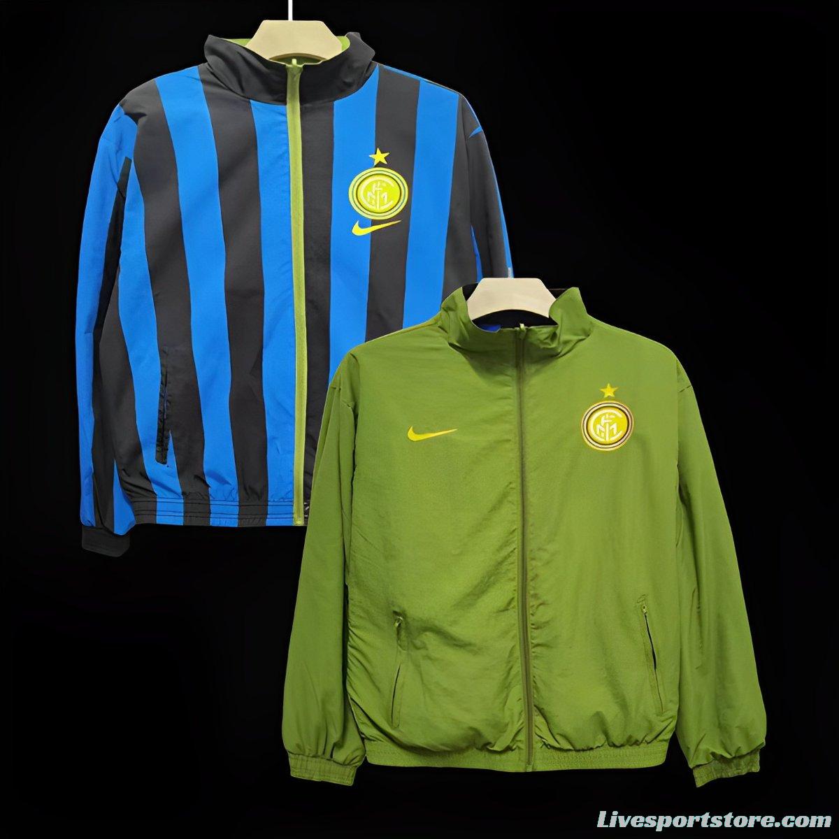 24/25 Inter Milan Green/Black Blue Reversible Windbreaker