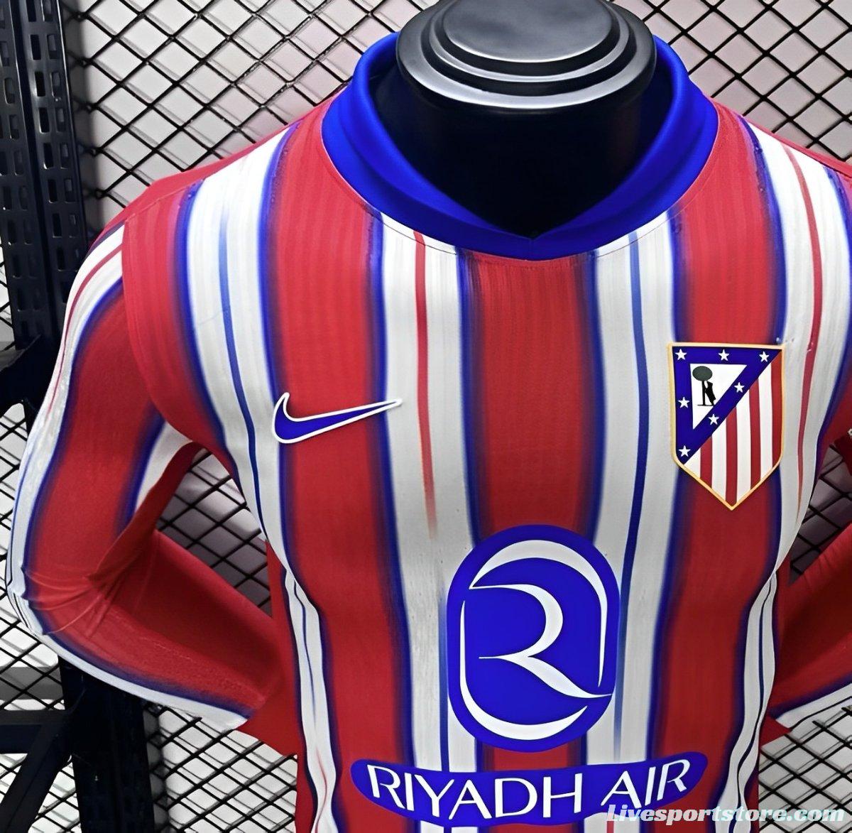 Player Version 24/25 Atletico Madrid Home Long Sleeve Jersey