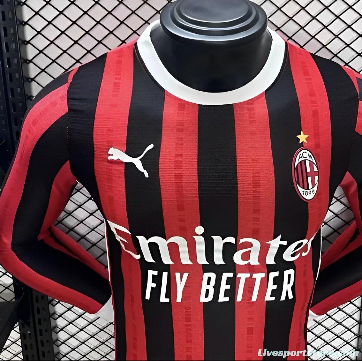 Player Version 24/25 AC Milan Home Long Sleeve Jersey