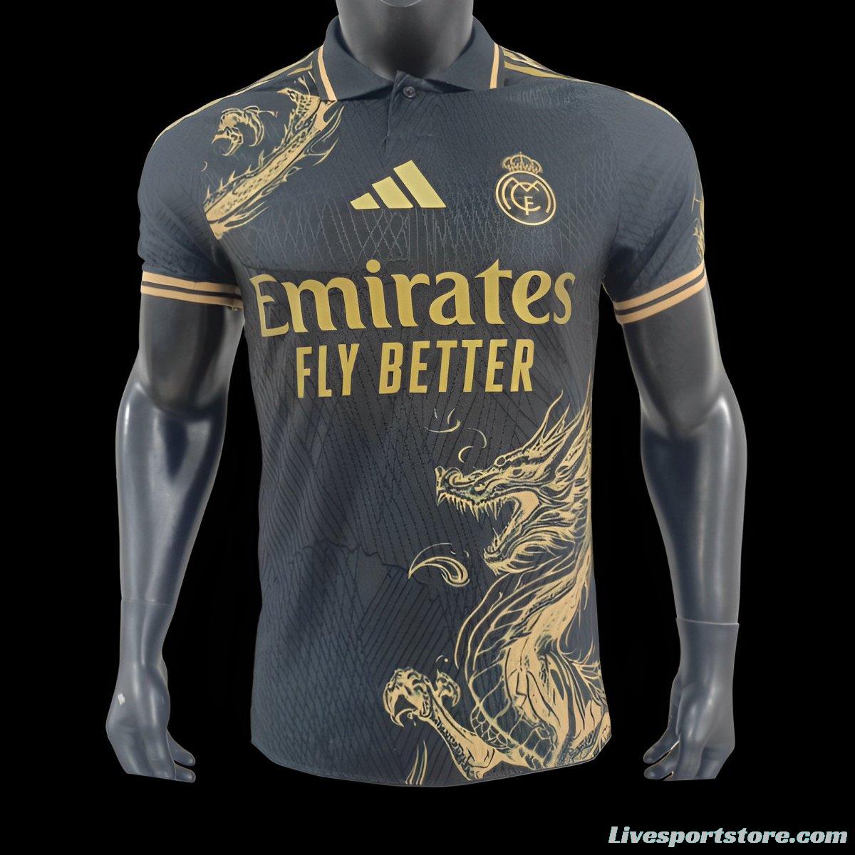 Player Version 24/25 Real Madrid Black Dragon Special Jersey