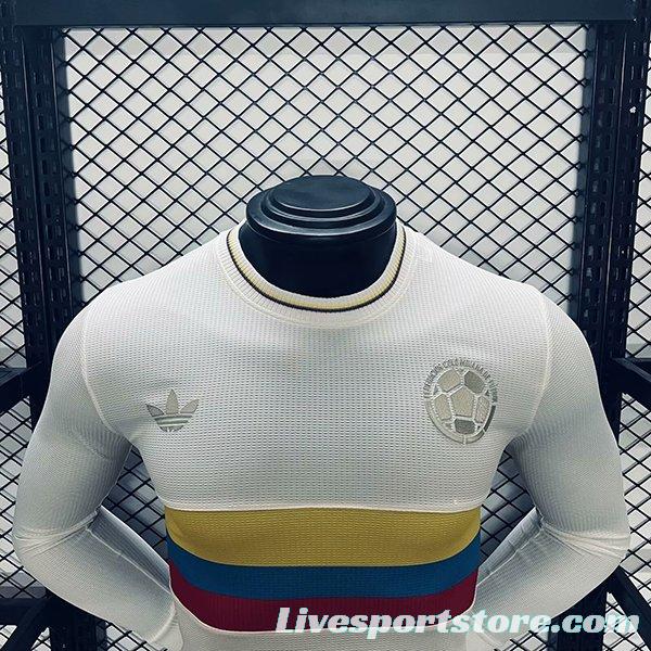 Player Version 2024 Colombia White 120Th Anniversary Long Sleeve Jersey