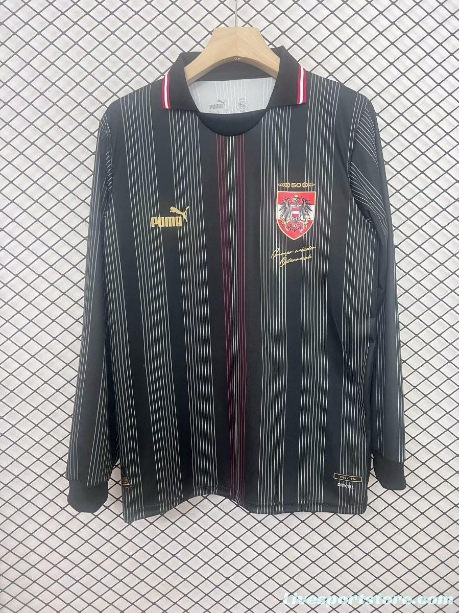 2024 Austria 50Th Anniversary Black Long Sleeve Jersey