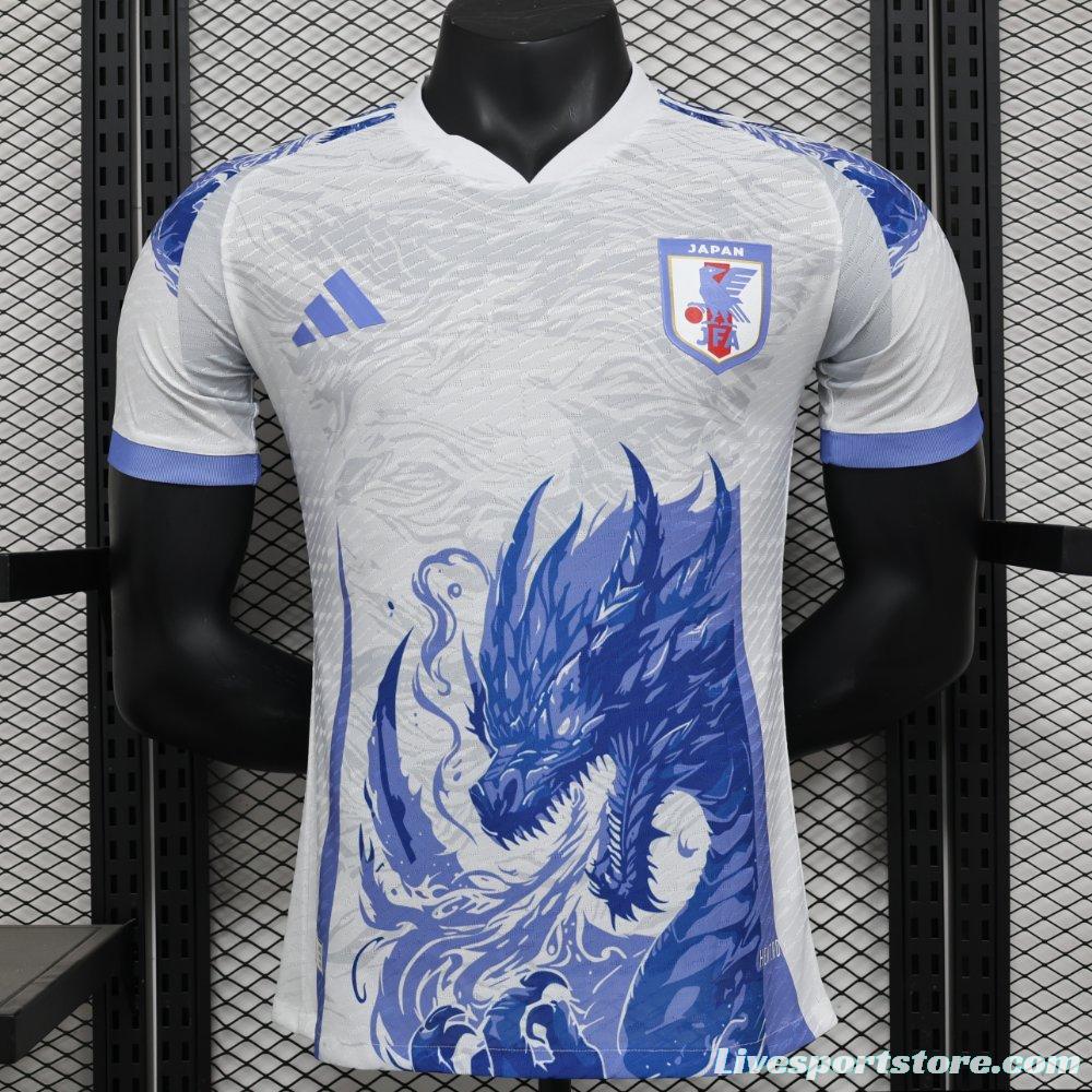 Player Version 2024 Japan White With Blue Dragon Jersey