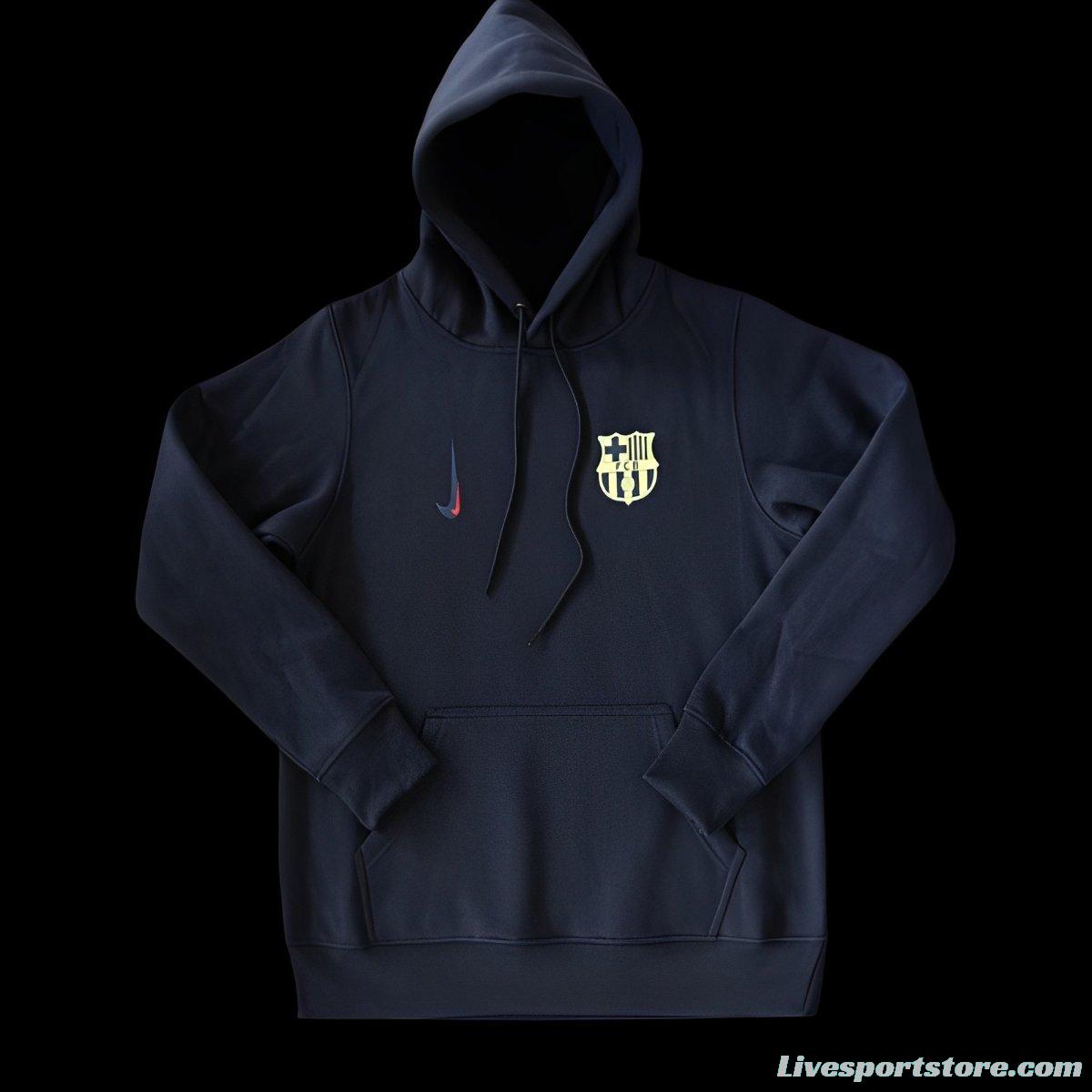 24/25 Barcelona Navy/Red/Black/Beige/Grey Hoodie WIth Black Badge