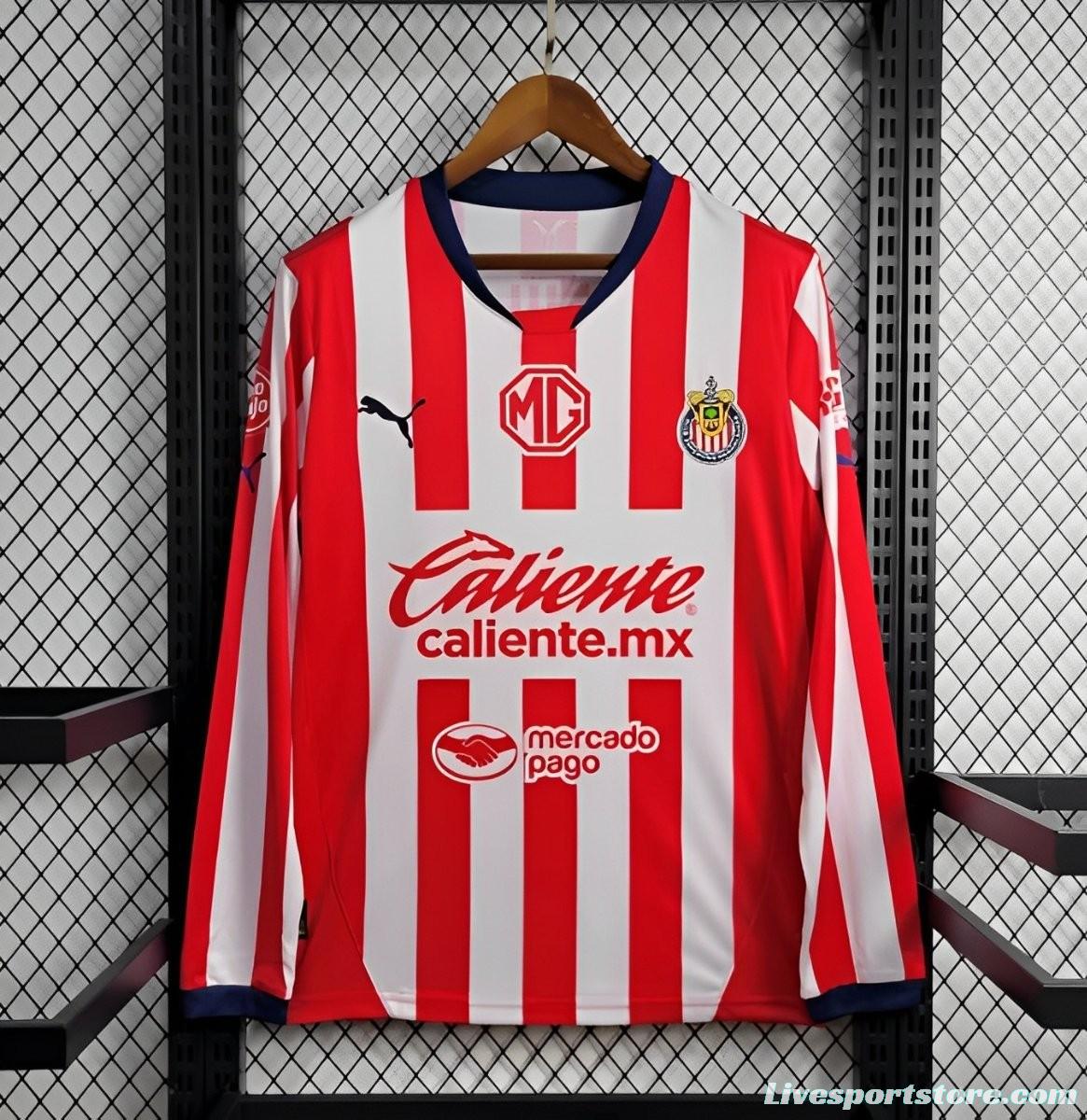 24/25 Chivas Guadalajara Home Long Sleeve Jersey